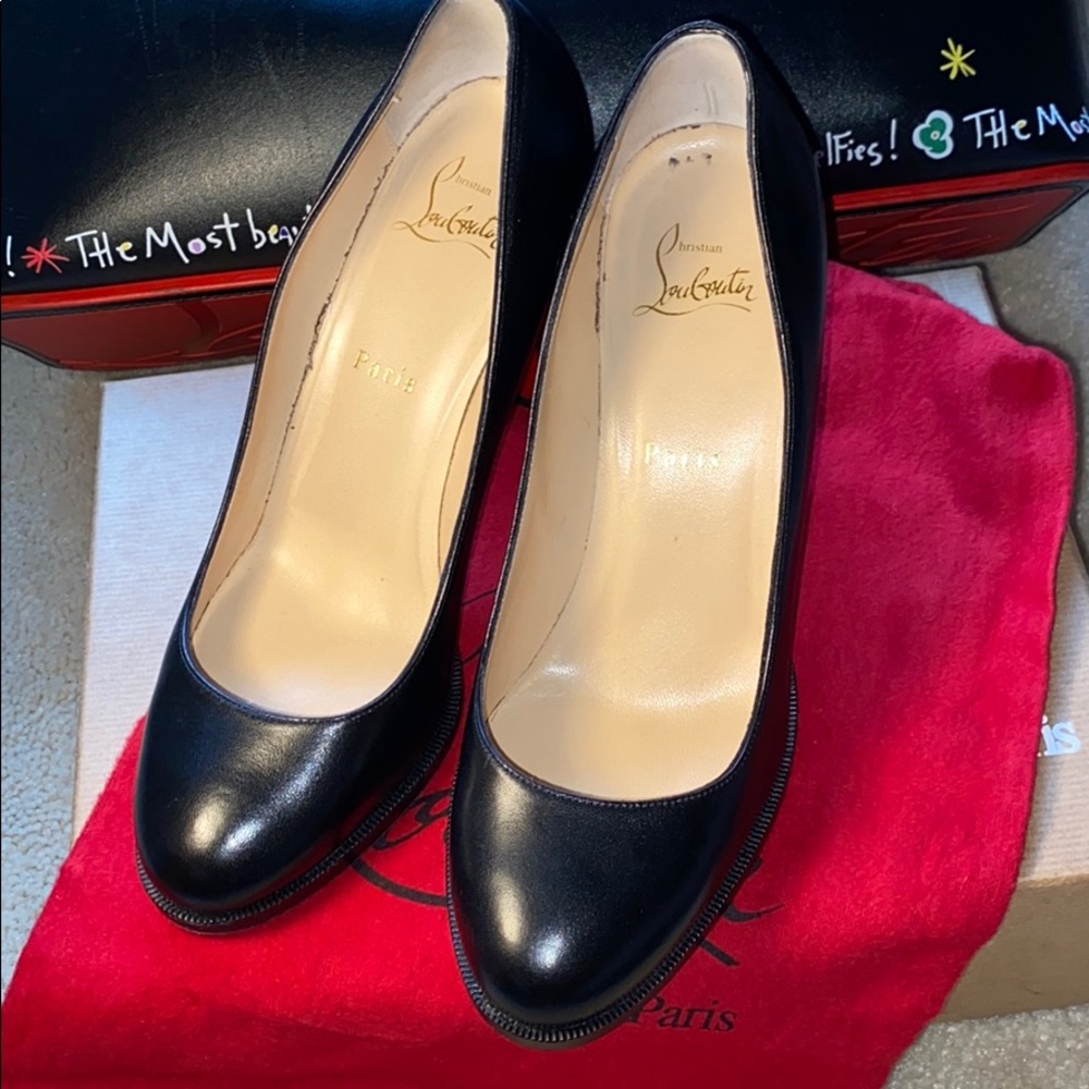 Christian Louboutin Black Leather Pumps